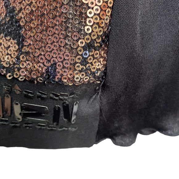 HALE BOB Sequin Tank Top Small Black Brown Metallic Celebrity Style - Picture 7 of 9